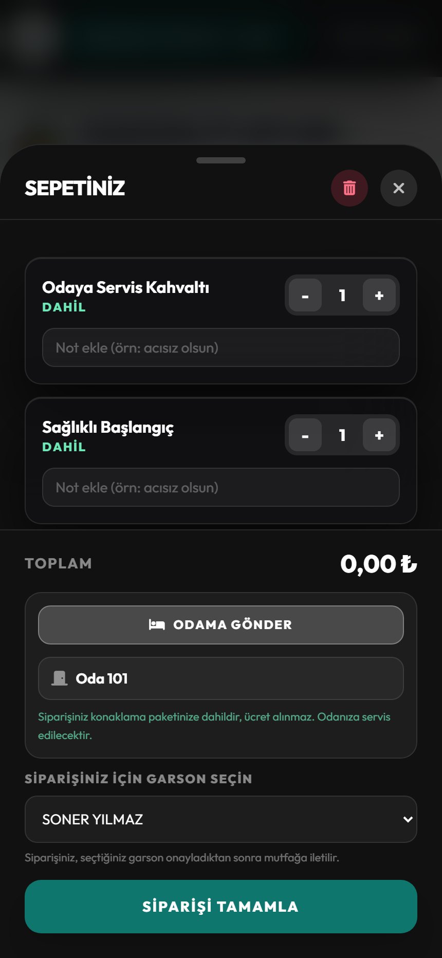 Odaya gönderin