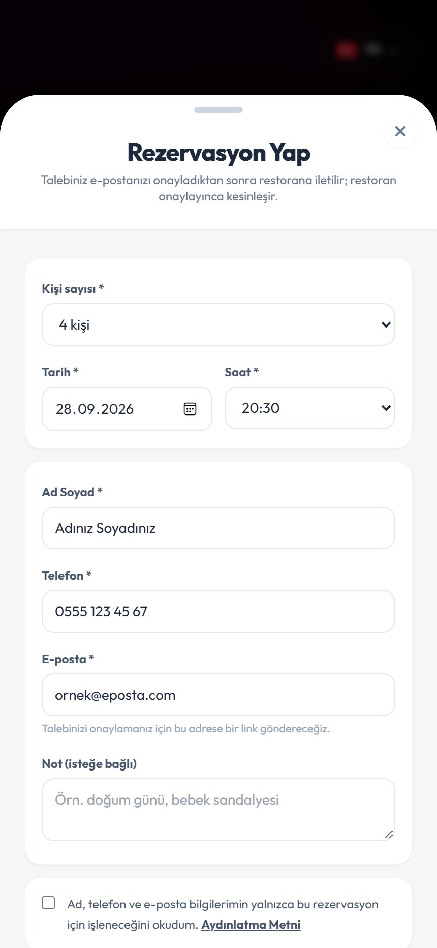 Online Rezervasyon